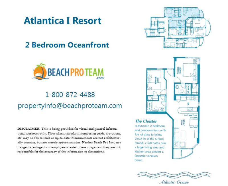 Atlantica Resort Cloister Floor Plan - 2 Bedroom Oceanfront